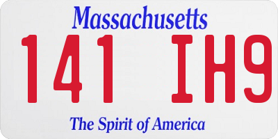 MA license plate 141IH9