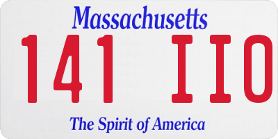 MA license plate 141II0