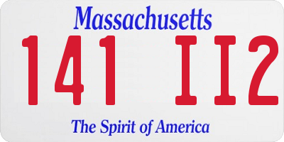 MA license plate 141II2