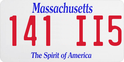 MA license plate 141II5
