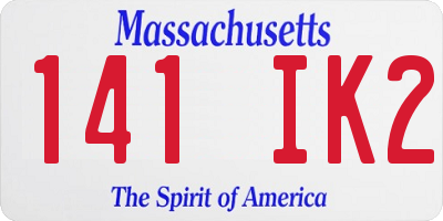 MA license plate 141IK2