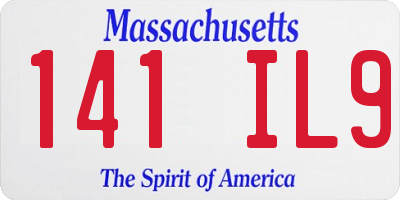 MA license plate 141IL9