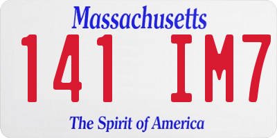 MA license plate 141IM7