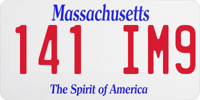 MA license plate 141IM9