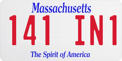 MA license plate 141IN1