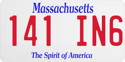 MA license plate 141IN6