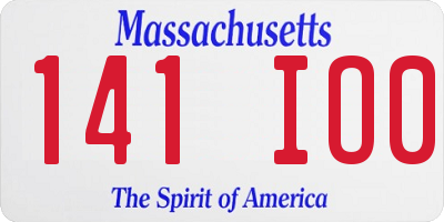 MA license plate 141IO0