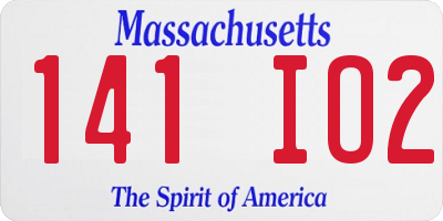 MA license plate 141IO2