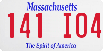 MA license plate 141IO4