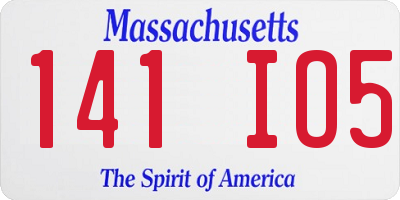 MA license plate 141IO5