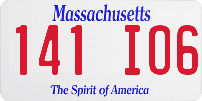 MA license plate 141IO6