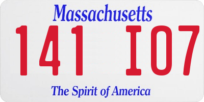 MA license plate 141IO7