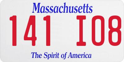 MA license plate 141IO8