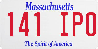 MA license plate 141IP0
