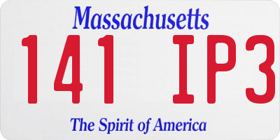 MA license plate 141IP3