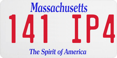 MA license plate 141IP4