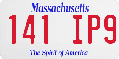 MA license plate 141IP9