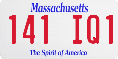 MA license plate 141IQ1