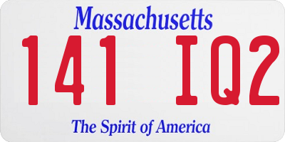 MA license plate 141IQ2