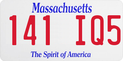 MA license plate 141IQ5