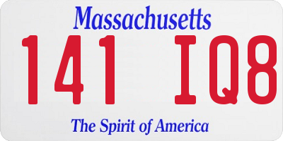MA license plate 141IQ8