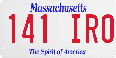 MA license plate 141IR0