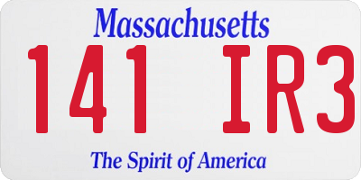 MA license plate 141IR3