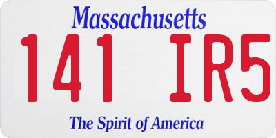 MA license plate 141IR5