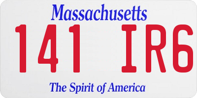 MA license plate 141IR6