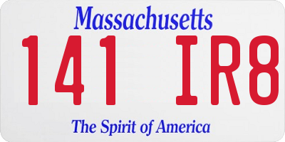 MA license plate 141IR8