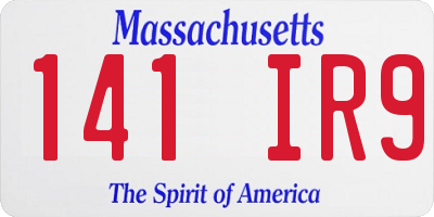 MA license plate 141IR9