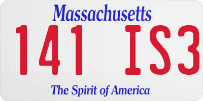 MA license plate 141IS3
