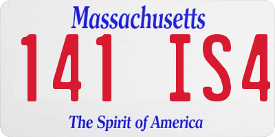MA license plate 141IS4