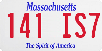 MA license plate 141IS7