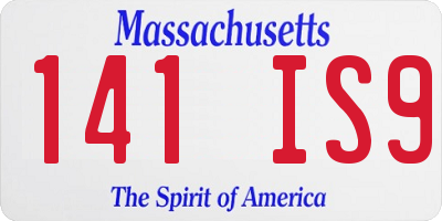 MA license plate 141IS9