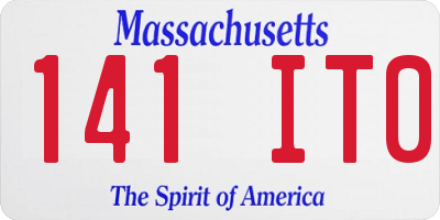 MA license plate 141IT0