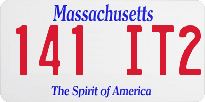 MA license plate 141IT2