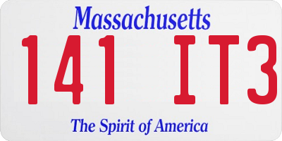 MA license plate 141IT3