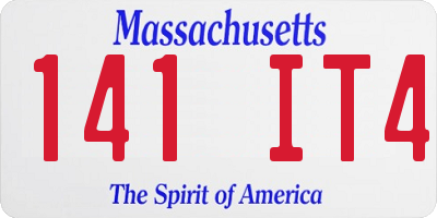 MA license plate 141IT4