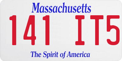 MA license plate 141IT5