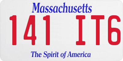 MA license plate 141IT6