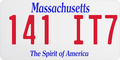 MA license plate 141IT7