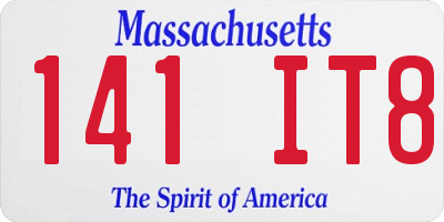 MA license plate 141IT8
