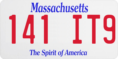 MA license plate 141IT9
