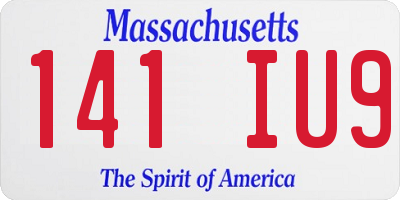 MA license plate 141IU9