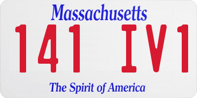 MA license plate 141IV1