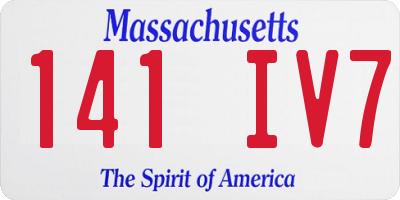 MA license plate 141IV7