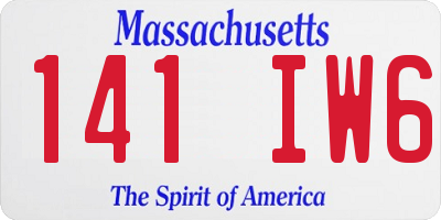MA license plate 141IW6