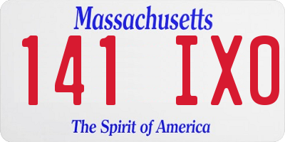 MA license plate 141IX0