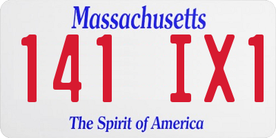 MA license plate 141IX1